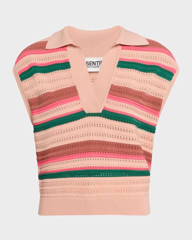 Hantwerp Striped Knit Polo